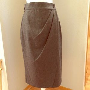 Max Mara Wool Wrap Pencil Midi Skirt